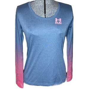 Under Armour Run Heatgear Long Sleeve Pink Gray XS